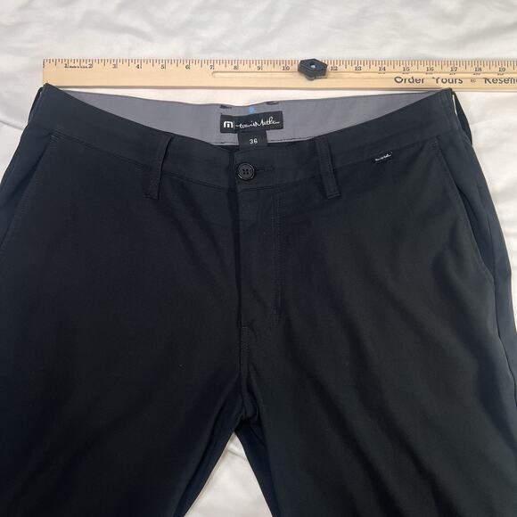 Travis Mathew Right On Time Pants Mens Size 36 Black Performance Chinos Golf Dad - Picture 8 of 14